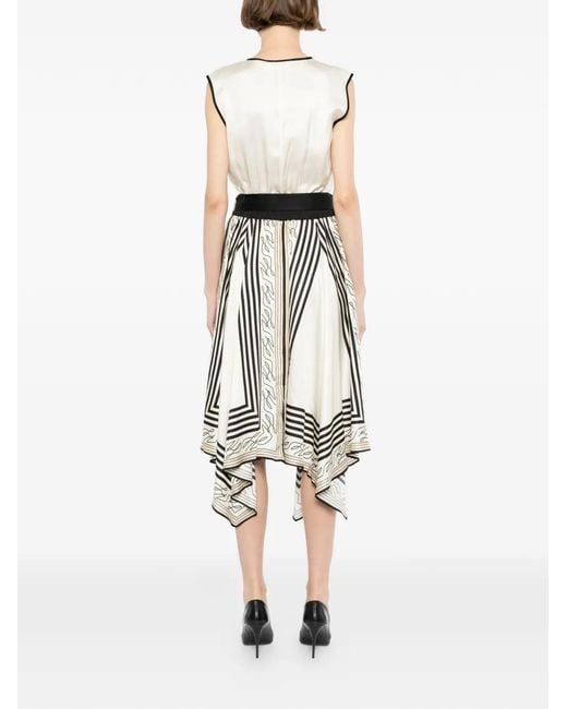 Karl Lagerfeld White Scarf Print Dress