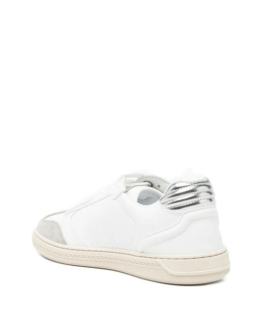 Versace White Greca Court Sneakers
