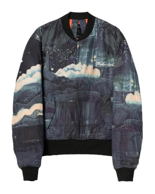Maharishi Gray 6227 Boro Crane Monk Ma1 Printed Bomber Jacket for men