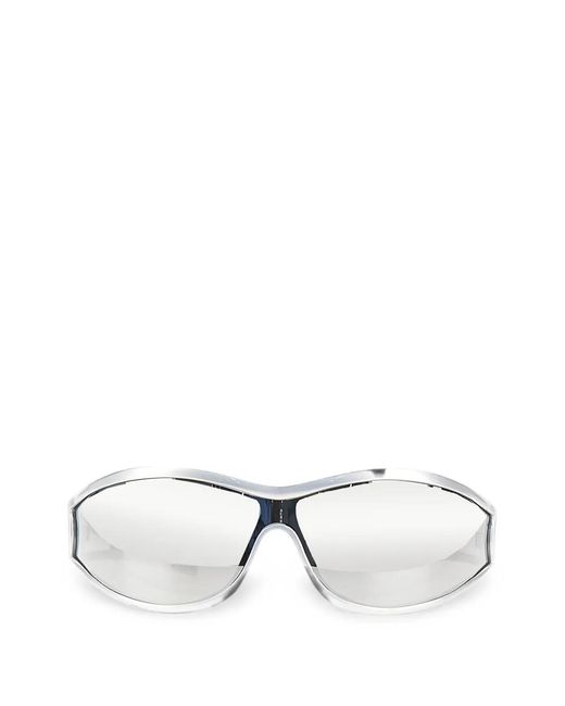 Facehide Metallic Bullet Wrap-Frame Sunglasses