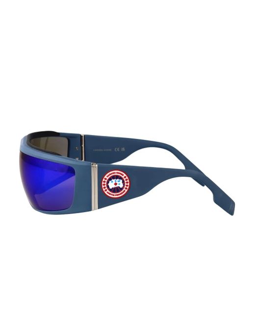 Canada Goose Blue Biker-Frame Mirrored Sunglasses for men
