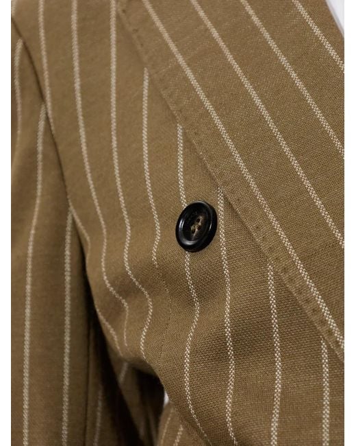 Max Mara Green Pinstripe Double-Breasted Jacket
