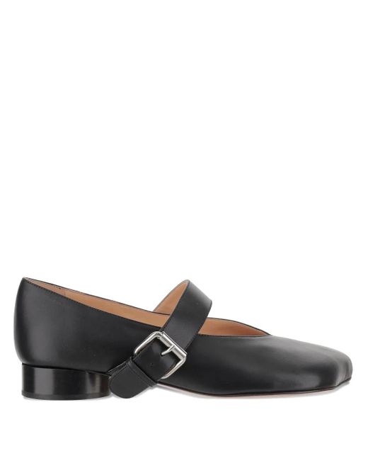Niccolò Pasqualetti Black Flache Pumps Mit Oblique-Riemen