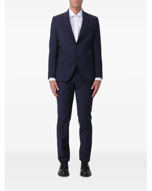 Colamarino Blue Button-Up Straight-Leg Suit for men