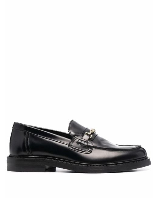 Filling Pieces Black Horsebit-Detail Loafers
