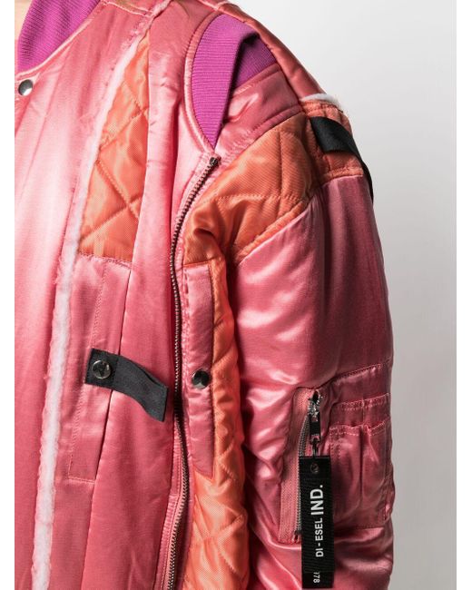 DIESEL G-frankie Deconstructed Bomber Jacket in Pink | Lyst Canada