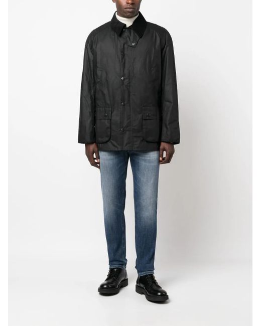 Barbour Black Waxed Cotton Classic Jacket for men