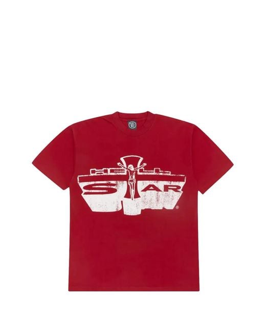 HELLSTAR Red Graphic T-Shirt for men