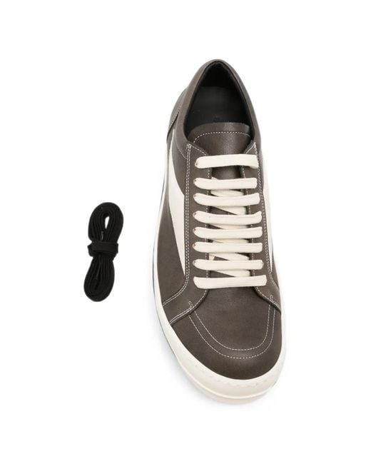 Rick Owens White Vintage Lace-Up Sneakers for men