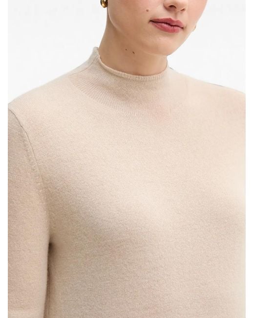Sisley Natural Ribbed High-Neck Sweater