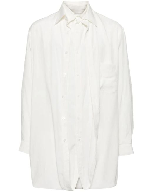 Yohji Yamamoto White Double-Layered Shirt for men
