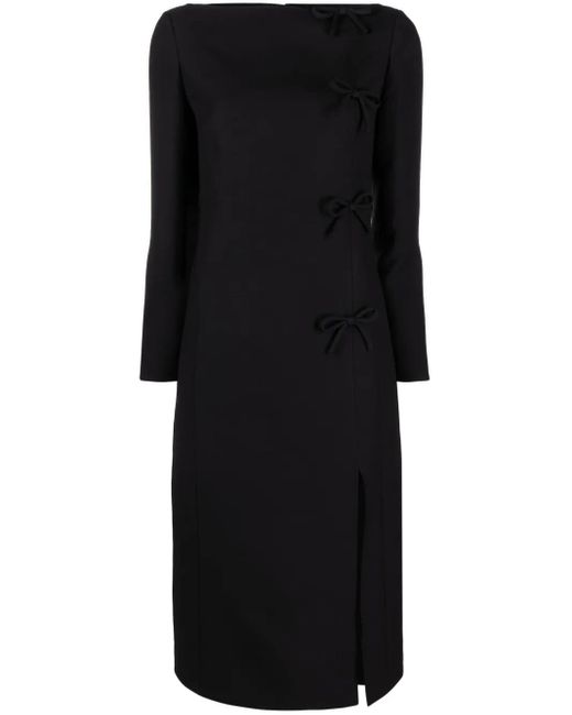 Valentino Garavani Black Bow-Detail Midi Dress