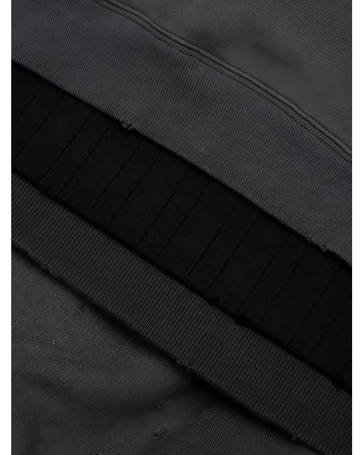 Maison Mihara Yasuhiro Black Triple-Layered Distressed Zip-Up Hoodie for men