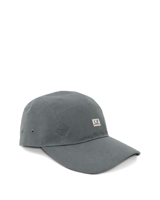 C P Company Gray Baseball Cap With Logo Patch for men
