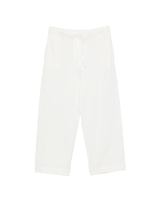 The Row White Faz Drawstring-Waist Palazzo Pants
