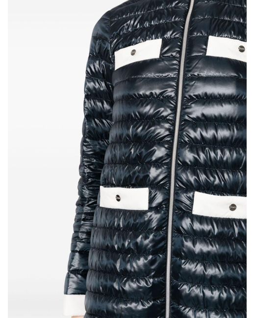 Herno Blue Quilted Water-resistant Coat