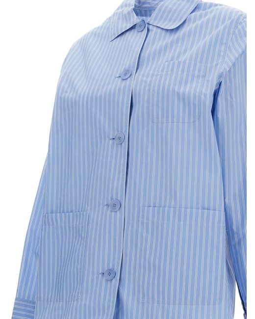 Irie Blue Striped Chest-Pocket Jacket