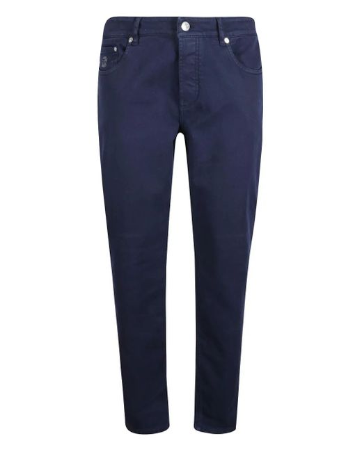 メンズ Brunello Cucinelli ベルトループ ジーンズ Blue