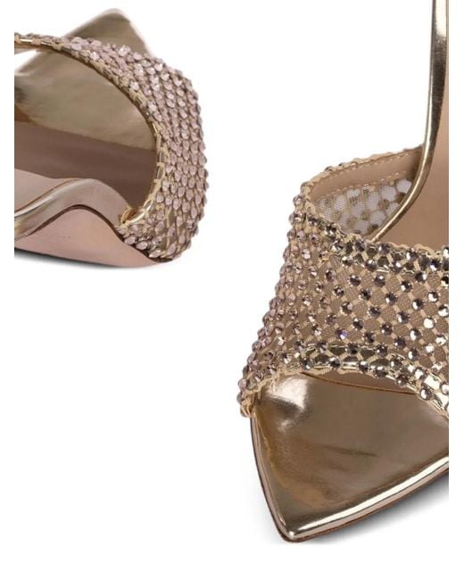 Le Silla White Crystal-Embellished Pointed-Toe Sandals