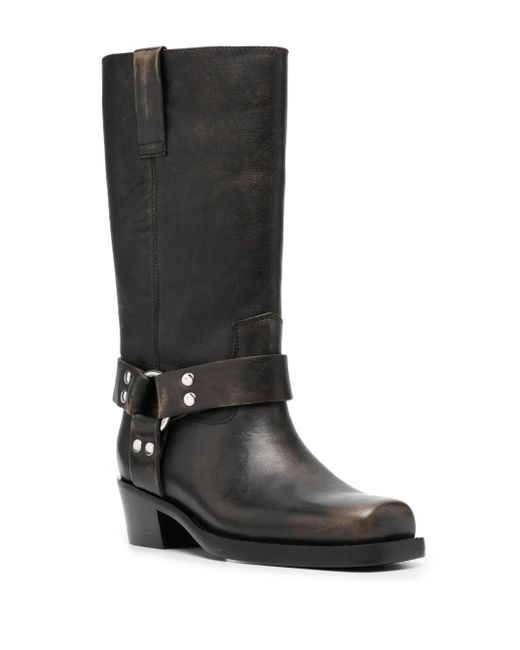 Paris Texas Black Calf Leather Roxy Boot