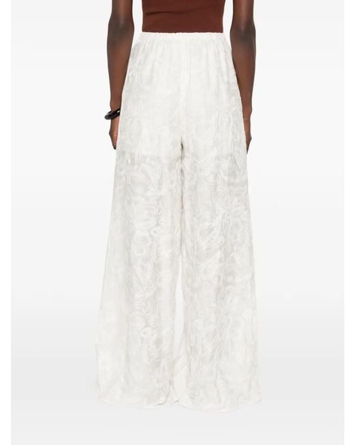 Viktoria Chan White Eos Lace Trousers