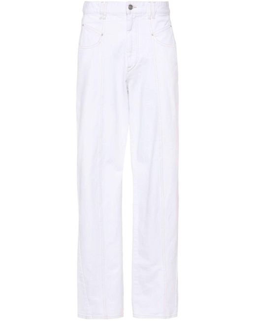 Isabel Marant White Vetan Jeans mit weitem Bein