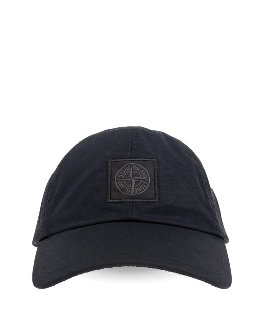 Gorra con parche Compass Stone Island de hombre de color Black