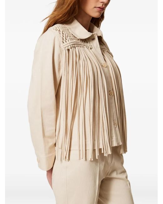 Twinset Natural Fringed Jacket