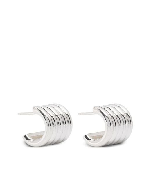 DEHANCHE White Small Hollyhock Earrings