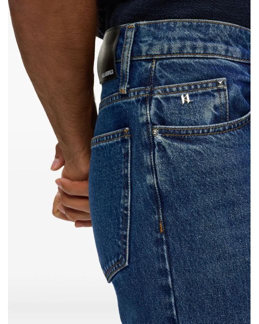 Karl Lagerfeld Blue Five-Pocket Straight Jeans for men