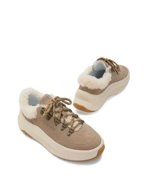 Moon Boot Natural City Shearling Platform Sneakers