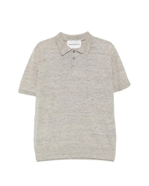 Amaranto Gray Short-Sleeve Polo Shirt for men