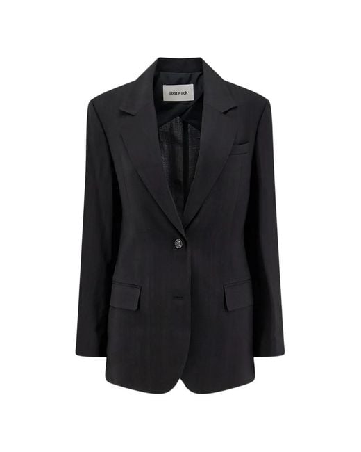 TONYWACK Black Airy Pinstripe Blazer
