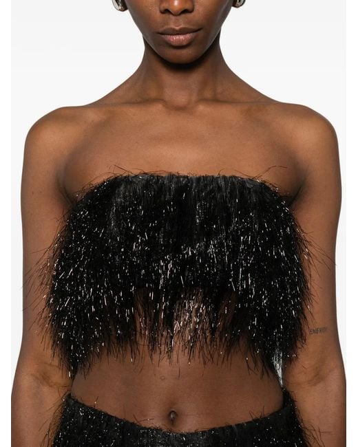 MEDEA Black Loose Threads Top