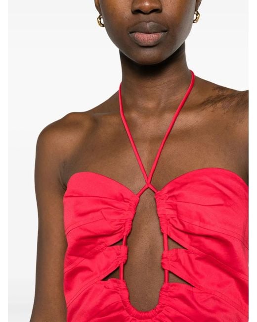 Cult Gaia Red Laura Halterneck Minidress