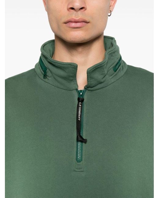 C P Company Green Lens-detail Cotton Hoodie for men