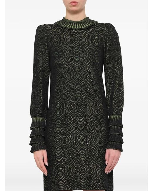 Lanvin Black Ruffled-Trim Mini Dress