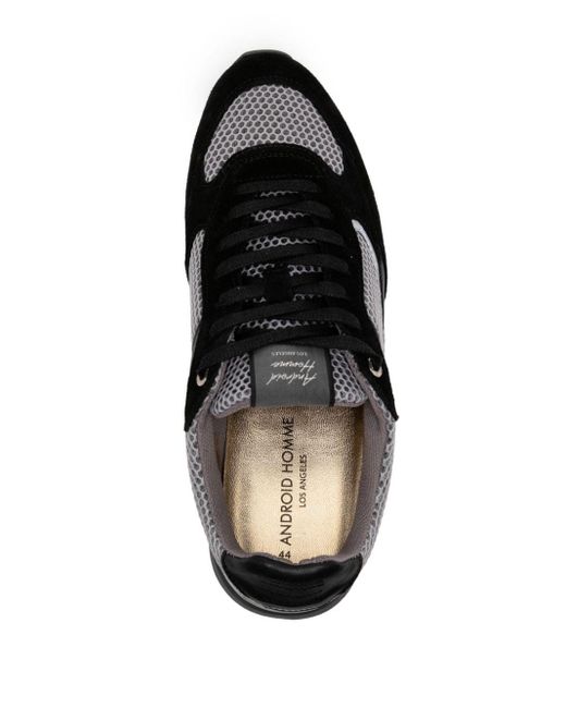 Android Homme Black Zuma Lace-up Panelled Sneakers for men