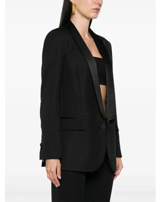 DSquared² Black Crystal-Embellished Fringed Blazer