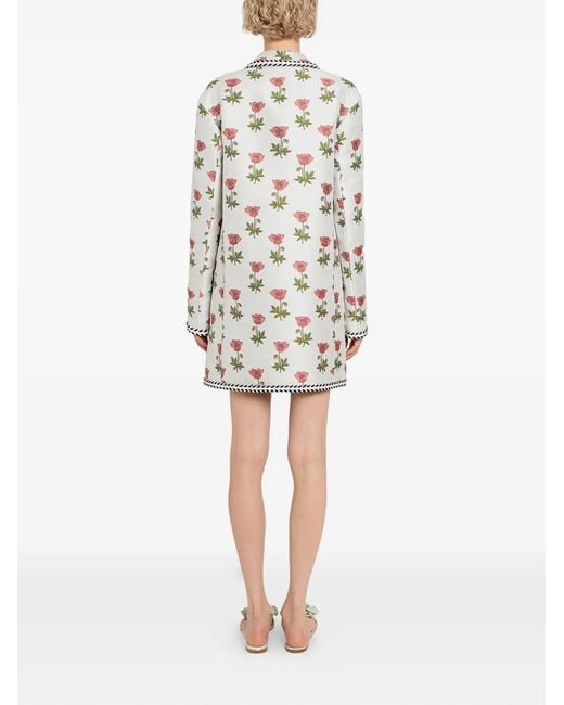 Giambattista Valli White Floral Button Coat