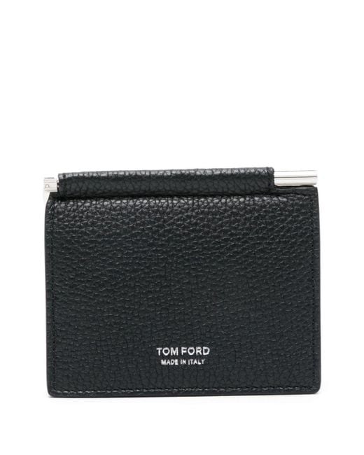 Tom Ford Black Bi-fold Leather Wallet for men