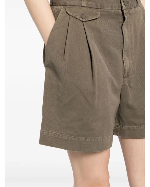 Agolde Natural Becker Pleat-Detailing Shorts