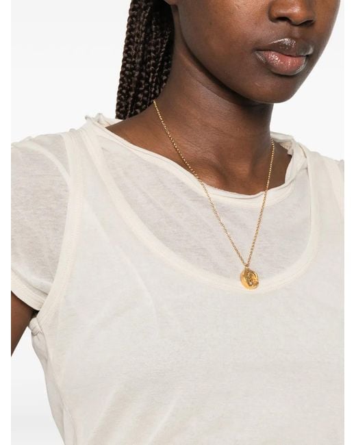 Pinko White Layered-Effect Short-Sleeve T-Shirt