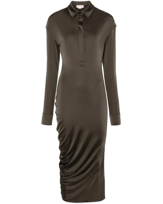 McQueen Gray Shirt Midi Dress