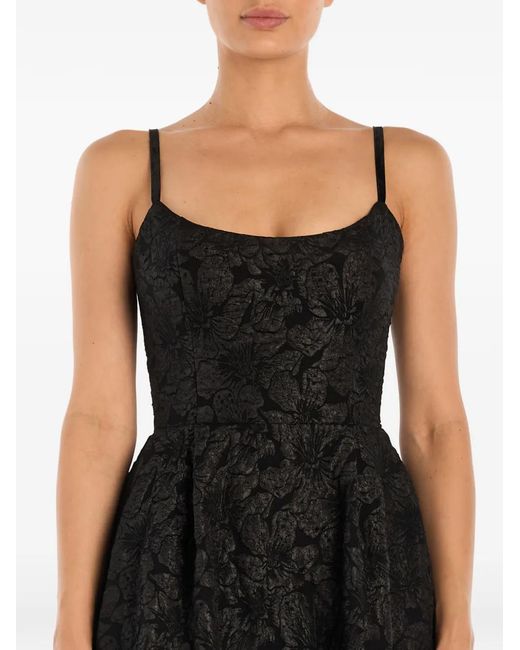 POST MERIDIEM Black Jacquard Midi Dress