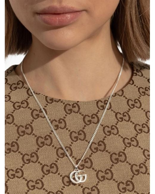 Collar Interlocking G Gucci de color Metallic