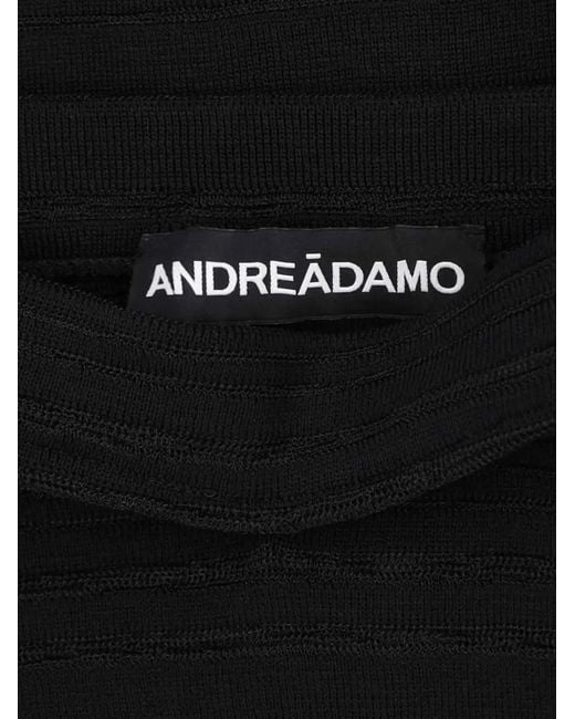 ANDREADAMO Black Ribbed-Knit Maxi Skirt