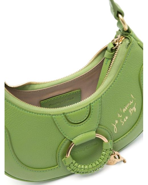 See By Chloé Green Hana Half-Moon Leather Shoulder Bag