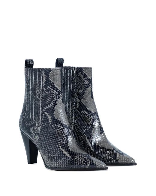 Roberto Festa Blue Nova Python-Print Ankle Boots