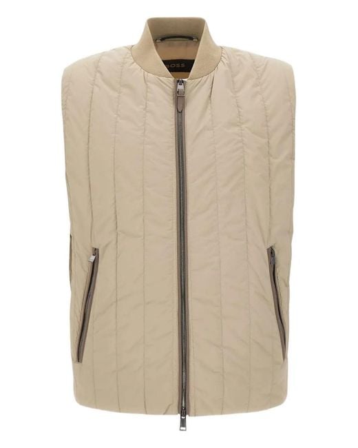 Boss Natural Quilted Zip-Front Gilet for men